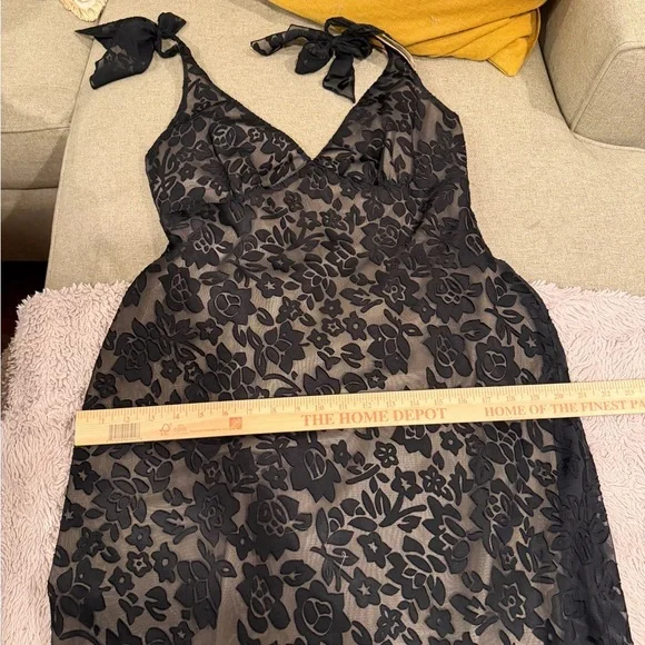 Evan Picone Black Floral Lace Chemise Dress - Picture 6 of 8